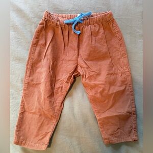 Oso & Me Kids Brown Corduroy Pants with Blue Drawstring 24M